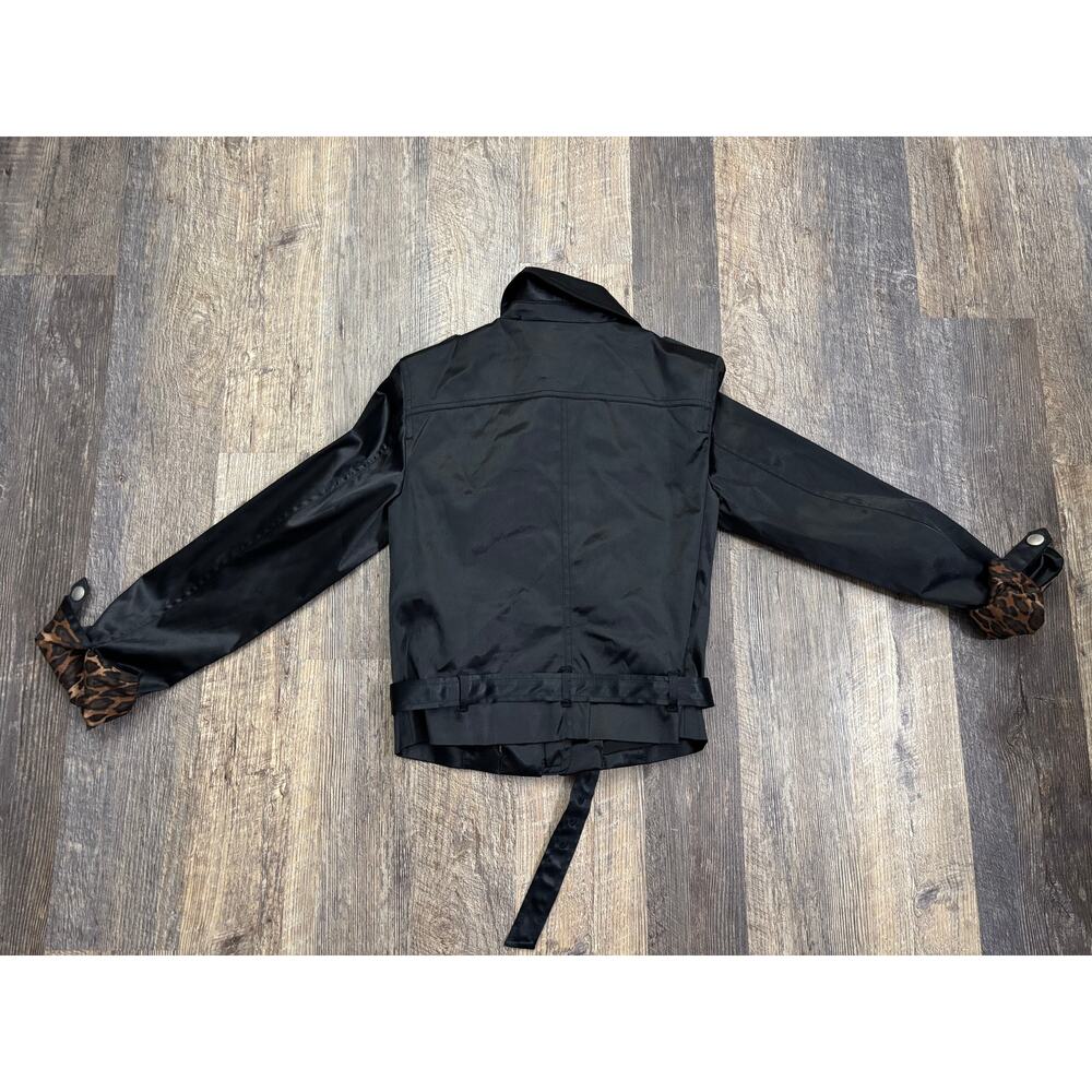 Express Design Black Belted Jacket Model-Off Duty… - image 6